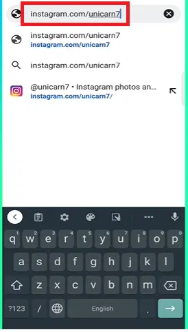 Шаг # 3, Перейдите в браузер, найдите "Instagram.com/username".